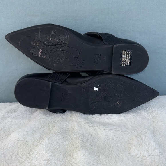 NWOT Agl Rocio Mary Jane Black Pointed-Toe Flats Leather EU 35.5 - Picture 7 of 9